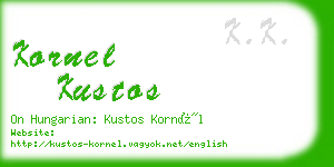 kornel kustos business card